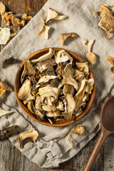 Wall Mural - Organic Raw Dried Mushrooms