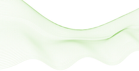 Abstract wavy green background. Thin line wavy abstract vector background. Curve wave seamless pattern. Line art striped graphic template design