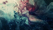 Mermaid portret under water