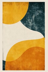 A yellow and white poster with vibrant brushstrokes of golden hues dance across the canvas, evoking the joyful and carefree spirit of a child's abstract painting.