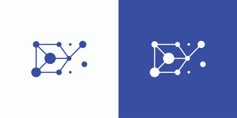 Letter D initials vector logo design constellation connection.