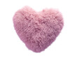 © Jan - Plush pink heart shaped faux fur pillows on a transparent backdrop.
