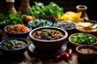 Authentic and delicious mexican mole poblano dishes available for sale on photo stock