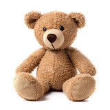 Fototapeta  - kids toy brown teddy bear on white background