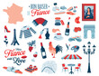 © Aurore - From France with Love. Collection of vector illustrations on a white background. French symbols of food, culture, art, fashion.