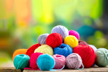 Verschiedene bunte Farben Wolle 