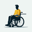 disabled person in wheelchair vector logo 