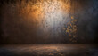 Abstract background with rusty metal and golden tree