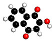 Lawsone (hennotannic acid) henna dye molecule. 3D rendering.