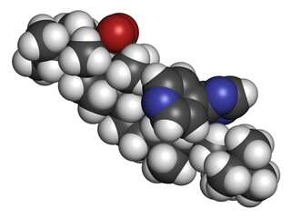 Poster - Ibrexafungerp antifungal drug molecule. 3D rendering.