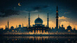 Free_vector_Arabic_background_with_mosque_silhouette