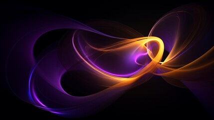 Mystical yellow and purple light swirls intertwining