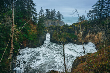 Natural Bridges in Samuel H Boardman National Scenic Area