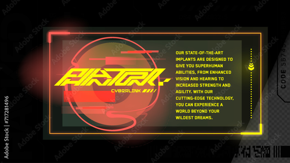 Virtual reality Cyberpunk HUD interface. ci-fi digital interface ...