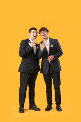 Poster - Married gay couple on yellow background