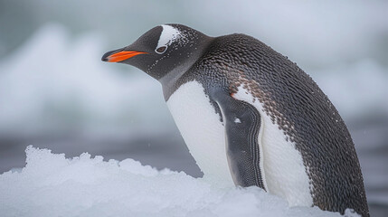 Sticker - penguin in polar regions