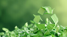 Green Recycle Symbol On A Green Background 