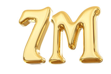 7M Follower Gold Number Thank You 