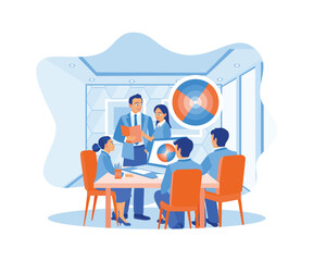 Wall Mural - a group of designers gathered in a meeting room. brainstorming ui and ux designs for mobile applicat