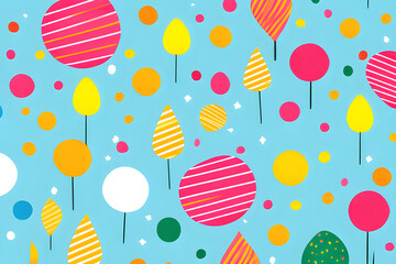 Wall Mural - colorful doodle seamless patterns for creative kids: a fun background with minimalist style simple p