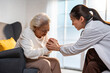 © Kawee - Asian caregiver nurse examine and listen to senior stress woman patient.