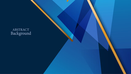 Wall Mural - Modern gradient blue abstract presentation background with corporate concept. Contained gold element.