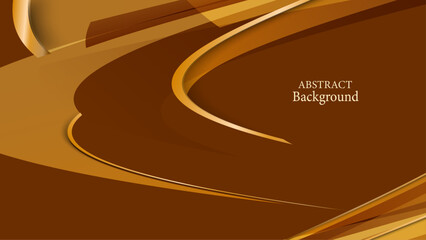 Wall Mural - Abstract golden brownie fancy background with wavy shape. Luxury banner design.