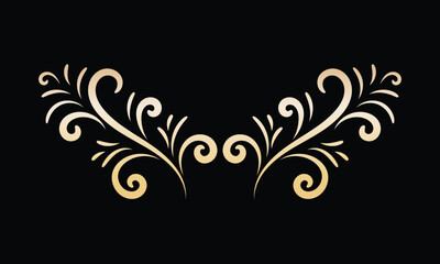 Wall Mural - abstract luxury golden floral design.