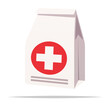 Pharmacy prescription bag vector isolated illustration