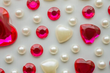 Wall Mural - jewelry sticker decorated on white paper background