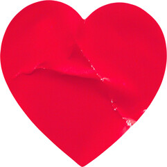 Wall Mural - red color heart shape sticker isolated on white background