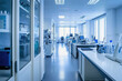 Modern medical laboratory with advanced analytical equipment