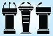 Premium quality Podium Icon, Dias Icon. Editable vector, easy to change color or manipulate. College and university Lecture, forum and seminar symbol. Public speaking icons. eps 10.