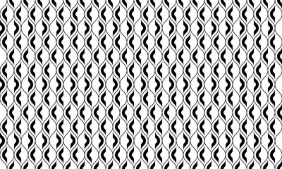 Wall Mural - black and white ogee seamless pattern. vector repeating texture.