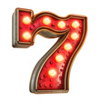 number 7 casino slots icon on transparent background
