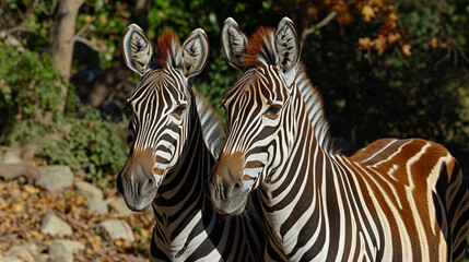 Poster - zebra in zoo