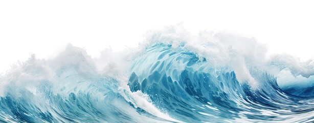 Wall Mural - An illustration of blue beach waves. Generative AI