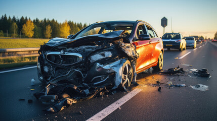 car accident on the highway,