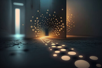Wall Mural - Technology style background composed of light and lines, AI generated