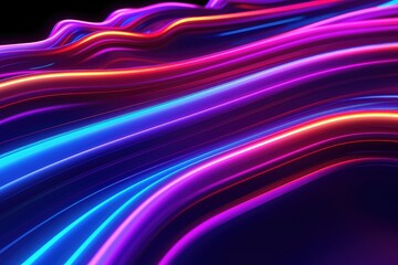 Canvas Print - Colorful light technology background. AI generated