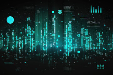 Wall Mural - Big data science and technology information flow background, generated by AI