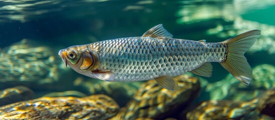 Wall Mural - Clear water is home to Mahseer barb, also known as Neolissochilus stracheyi.