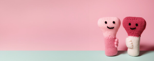 Sticker - Two cute knitted abdominal surgery instruments