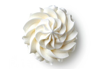 Poster - White background top down view of tasty whipped cream