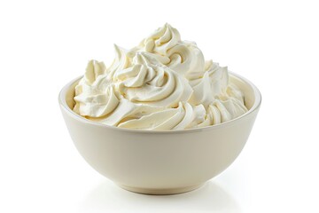 Poster - Whipped cream in a bowl isolated on white