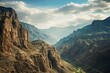 Breathtaking outlook of Tuwaiq Mountains with a view of Qiddiya in Saudi Arabia. Generative AI