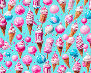 Wall Mural - Pop Art Milkshake Sensations - Photorealistic Illustration with Modern Isometric Design Gen AI