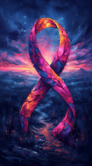 Cancer awareness, pink ribbon