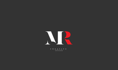 Alphabet letters Initials Monogram logo MR RM M R