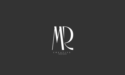Alphabet letters Initials Monogram logo MR RM M R